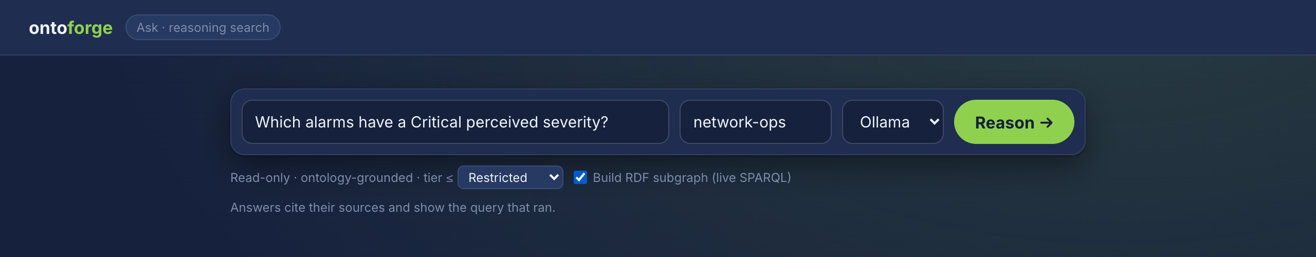 Ask console — ready to reason